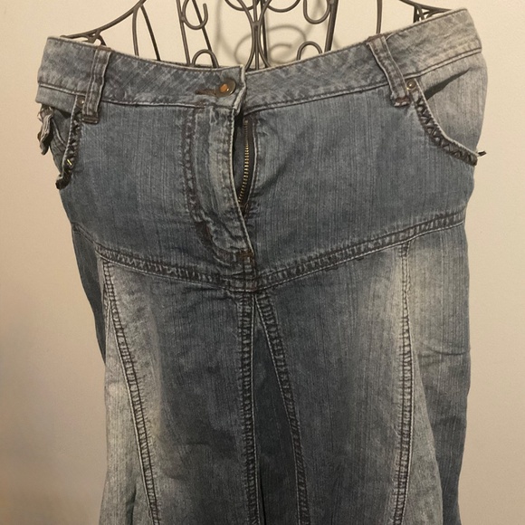 GEORGE COLLECTION  Long  Blue Jean skirt size 34 waist   Vintage - Picture 9 of 16